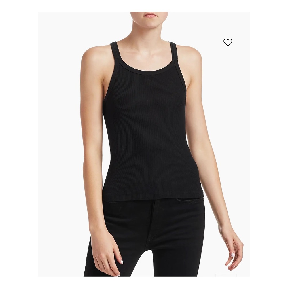 Re/Done Black Fitted Sleeveless Tank Top